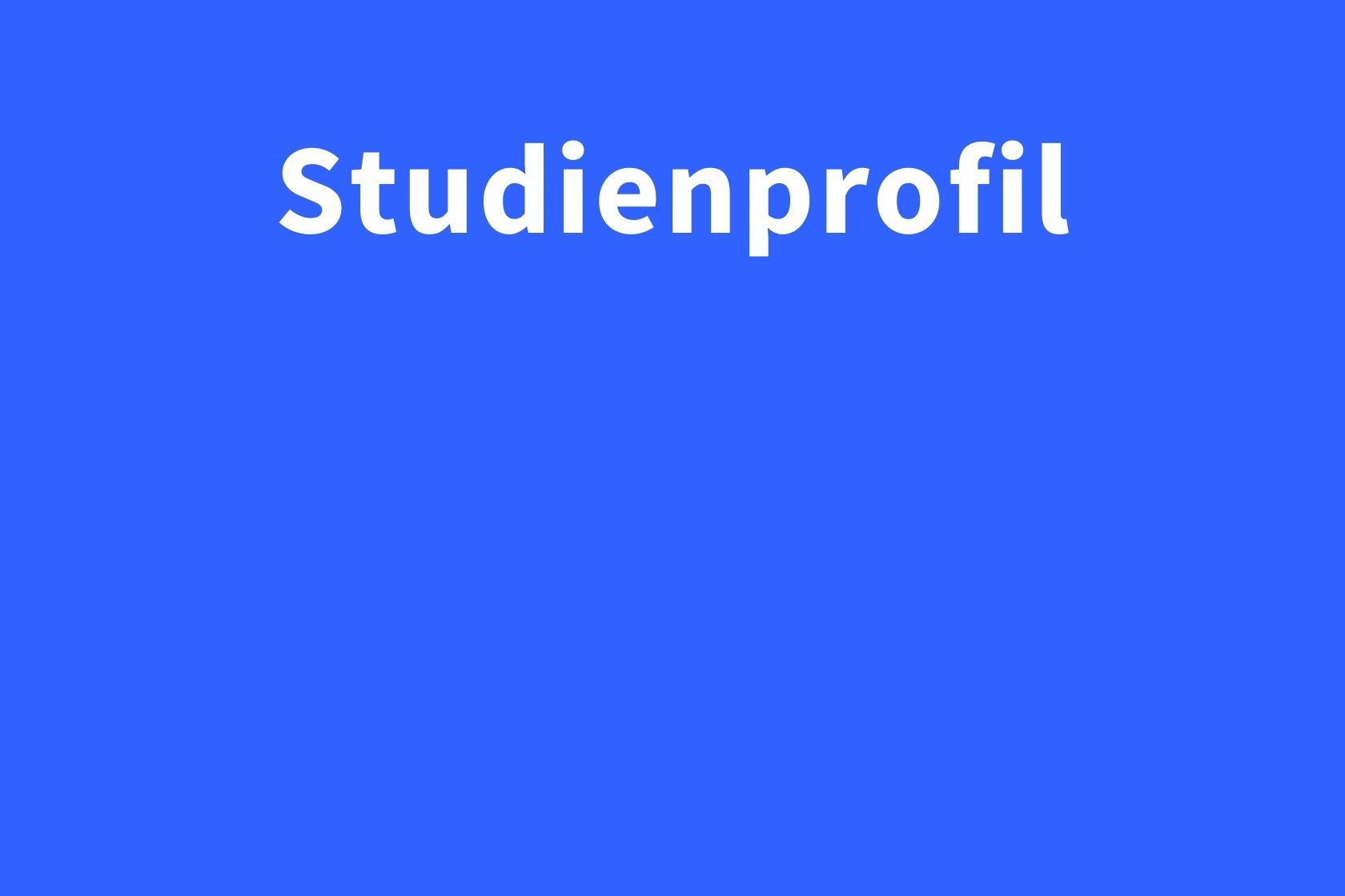 Studienschwerpunkte