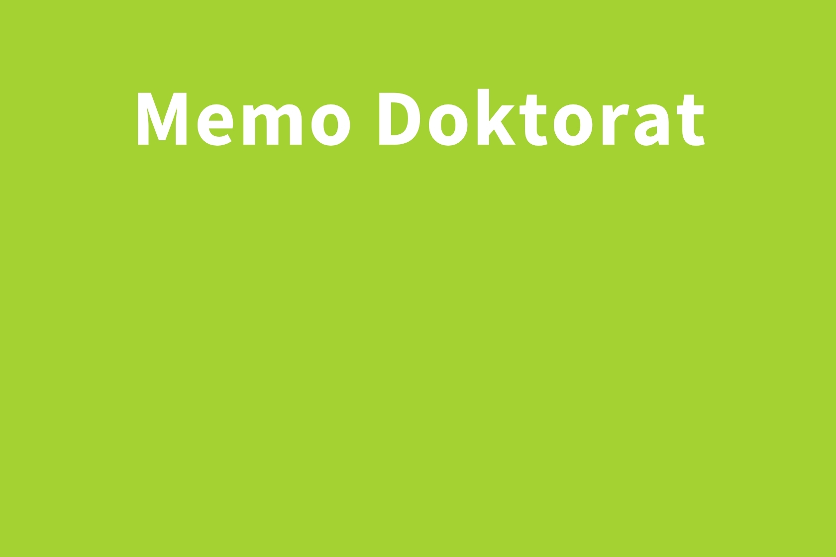 Memo Doktorat