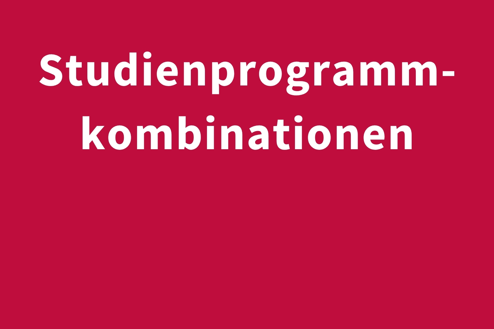 Studienprogrammkombinationen