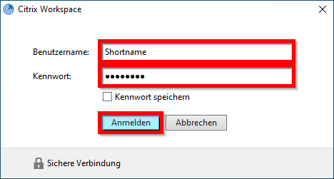 Anmeldung mit dem Active-Directory-Konto