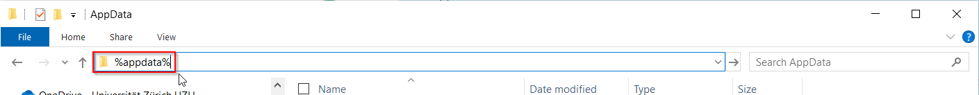 Wechseln Sie nach "%appdata%"