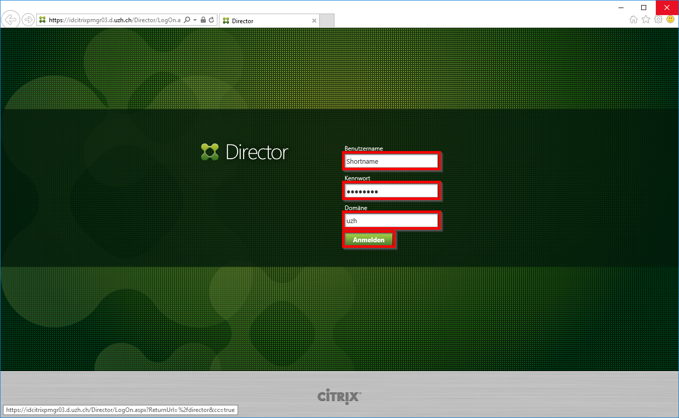 Director login page